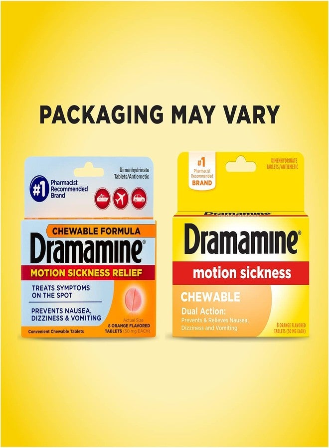 Dramamine Chewable Motion Sickness Relief, 8 Tablets each (Pack of 5) - Image 2